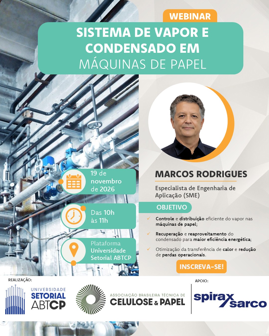 Webinar: Sistema de vapor e condensado em máquinas de papel